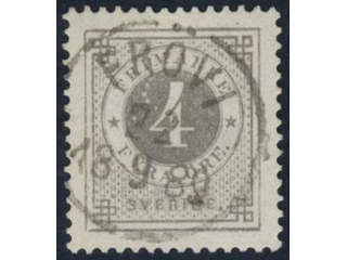 Sweden, Sverige, Sverige, Sverige. Facit 42c used, 4 öre light grey. Superb cancellation …