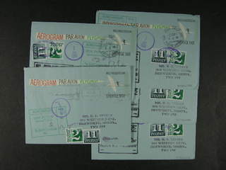 Sweden. Postal stationery, areogram Facit Ae3 , Aerogram 1 kr (+10 öre), ten usages …