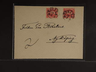 Sweden. Facit 39 cover , 2x10 öre on beautiful 2-fold cover sent from UPSALA 10.2.1886 …