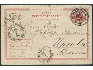 Sweden. Postal stationery, double postcard Facit bKd3 , Response card 10 öre sent from …