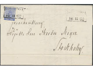 Sweden. Facit 9h1 on cover, 12 öre bright ultramarine. Beautiful cover sent from …