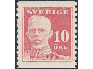 Sweden. Facit 149A ★★ , 1920 Gustaf V full face 10 öre red, perf on two sides. Very …