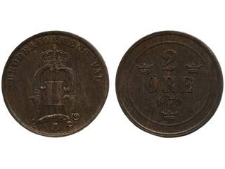 Coins, Sweden. Oskar II, MIS II.3a, 2 öre 1879. 01.