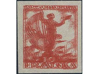 Yugoslavia. Michel 91UDD (★), 1919 10 f imperf and double print. KURZBEFUND Zrinscak BPP.