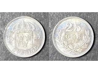 Sverige Gustav V (1907-1950) 25 öre 1927, 01/0
