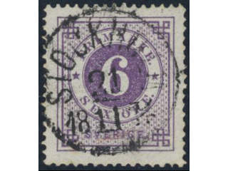 Sweden, Sverige, Sverige, Sverige. Facit 20e used, 6 öre reddish violet. Superb …