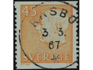 Sweden. Facit 429A used , 1964 Gustaf VI Adolf, type 3 45 öre orange. EXCELLENT …