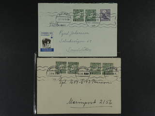 Sweden. Facit 351BB cover , 1944 Swedish Marine Chart 5 öre green, pair, on ten …