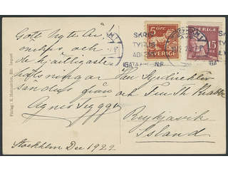 Sweden. Facit 151, 142A cover , 5+15 öre on picture postcard (Kungl. Operan) sent from …