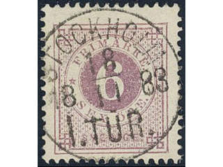 Sweden, Sverige, Sverige, Sverige. Facit 31i used, 6 öre red-lilac on soft paper. …