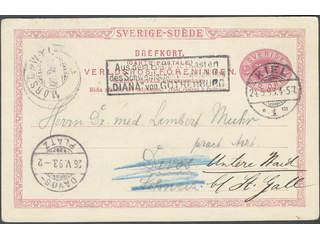 Sweden. Postal stationery, Single postcard, Facit bKe13, Postcard 10 öre cancelled with …
