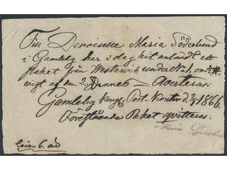 Sweden. Postal document. Handwritten notification (fold) concerning a parcel sent from …