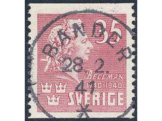 Sweden. Facit 325 used , 1940 Carl Michael Bellman 35 öre carmine-rose. EXCELLENT …