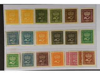 Sweden. ★ 1920–36. Crown & Posthorn. All different, e.g. F 156-60, 163b, 167a+b, 168d, …