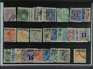 Denmark. Used 1875–1945. Back of the book material. All different, e.g. Tj 6, 9, 16-21, …