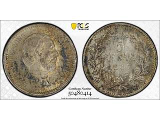 Nederländerna Willem II (1840-1890) 5 cents 1887, AU/UNC, PCGS MS63