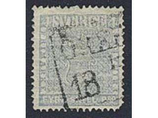 Sweden. Facit 2k3 used , 4 skill light dull blue, medium-thick paper. Cancelled …