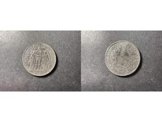 Frankrike 5 francs 1877 K, AU/UNC
