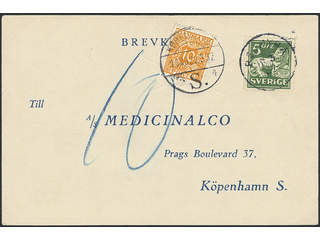 Sweden. Facit 143C cover , 5 öre perf. on four sides on postcard sent from REJMYRA …