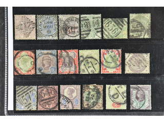 Britain. Used 1876–1887. All different, e.g. Mi 47, 51, 71, 78-79, 81, 92, 95-97, 101. …