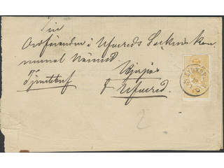 Sweden. Official Facit Tj7 , 24 öre yellow, perf 14. 24 öre on 2-fold letter cancelled …