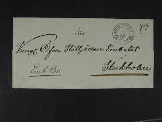 Sweden. B county. NORRTELJE 14..1832, arc postmark. Type 1 on cover sent to Stockholm. …