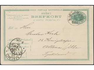 Sweden. Postal stationery, double postcard Facit bKd4 , Reply card 15+15 öre with unused …
