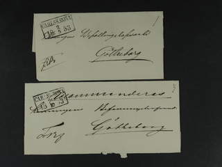 Sweden. K county. CARLSKRONA 1853–1854, rectangular postmark. Type 7–8 on three covers …