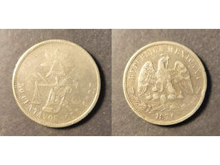 Mexico 50 centavos 1876 Cn P, VF-XF