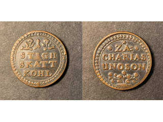 Sverige Stora Kopparberg 1 stigh skattkohl 17th Century pollett, 1+