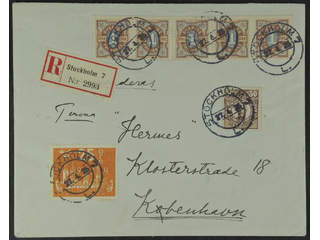 Sweden. Facit 200, 61, 88 on cover, 5x1+25+30 öre on registered cover sent from …