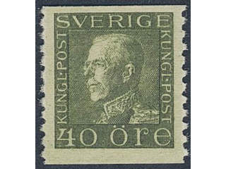 Sweden. Facit 189 ★★, 40 öre olive-green type I vertical perf 9¾. SEK 1400