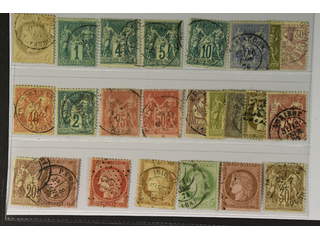 France. Used 1871–1886. All different, e.g. Mi 47, 56 I, 58-60 I, 63 I, 65 I, 57 II, 66 …