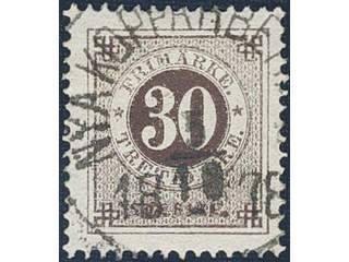 Sweden. Facit 35b1 used, 30 öre black-brown. EXCELLENT cancellation NYA KOPPARBERGET …