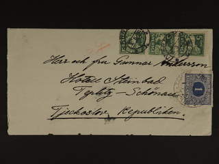 Sweden. Facit 143C cover , 3x5 öre perf. on four sides (strip of three) on cover sent …