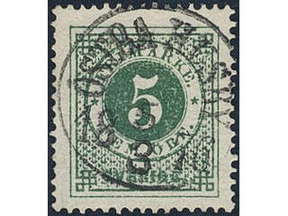 Sweden, Sverige, Sverige, Sverige. Facit 19f used, 5 öre dark green, grainy print. …