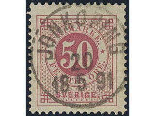 Sweden, Sverige, Sverige, Sverige. Facit 48d used, 50 öre dull carmine on yellowish …