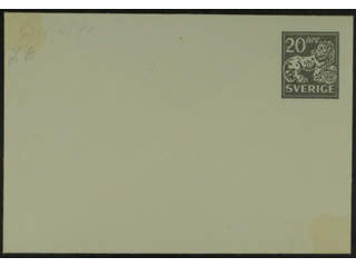 Sweden. Postal stationery, Stamped envelope, Facit Fk27 v, Stamped envelope 20 öre with …