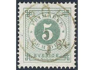 Sweden. Facit 30g used , 5 öre dull green on white paper. EXCELLENT cancellation RÖK …