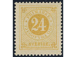 Sweden. Facit 34 ★, 24 öre yellow.