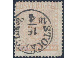 Sweden. Facit 5f used , 24 skill dull light red on medium thick paper. Beautiful copy …