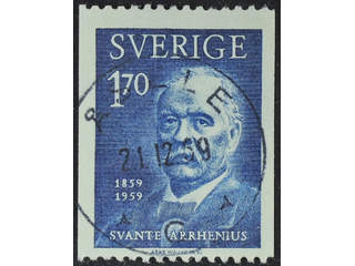 Sweden. Facit 508 used , 1959 Svante Arrhenius 1,70 kr blue. EXCELLENT cancellation …