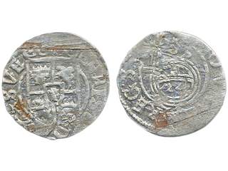Coins, Swedish possessions, Elbing. Kristina, SB 12a, 1/24 taler 1635. 1.04 g. Double …