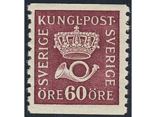 Sweden. Facit 163c ★, 60 öre violet-carmine vertical perf 9¾ type II on white paper …