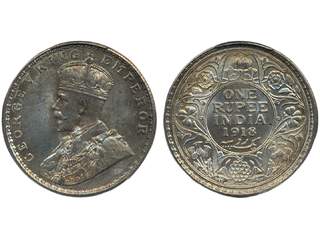 Coins, India. George V (1910-1936), KM 524, 1 rupee 1920. Bombay mint. Beautifully …
