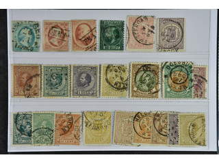 Netherlands. Used 1852–1896. All different, e.g. Mi 1-2, 4, 10 II, 16B, 18A, 20, 25, 28, …