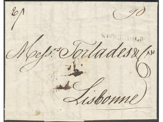 Sweden. Foreign-related cover. Portugal. Partly prepaid letter dated 7.9.1798, sent from …