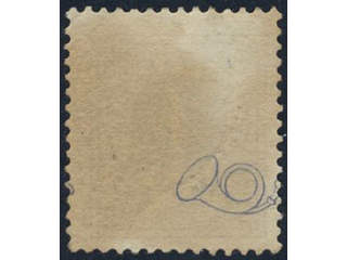 Sweden. Facit 42v6 used, 4 öre grey, parts of two posthorns variety. One folded corner …