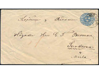 Sweden. Postal stationery, Stamped envelope, Facit Fk1Ib, Stamped envelope 12 öre type …