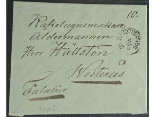 Sweden. C county. ENKÖPING 6.5.1835, arc postmark. Type 2 on cover sent to Västerås.